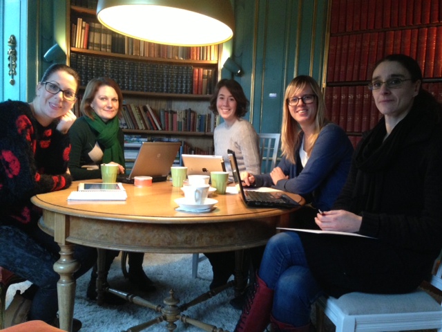 Styrelsen planerar intensivt! Här Jenny Ullström, Cilla Öhnfeldt, Emi-Simone Zawall, Lisa Sweden, Jenny Tenenbaum